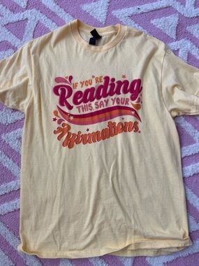 Teacher Tee with Pink & Orange Retro Script
